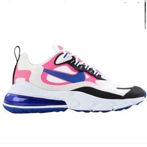 Nike Air Max 270 React Sneakers Summit White/ Cosmic Fuchsia-Black Size 6.5